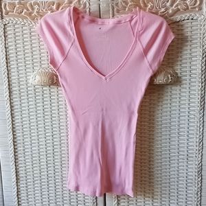 Pink stretchy long t-shirt